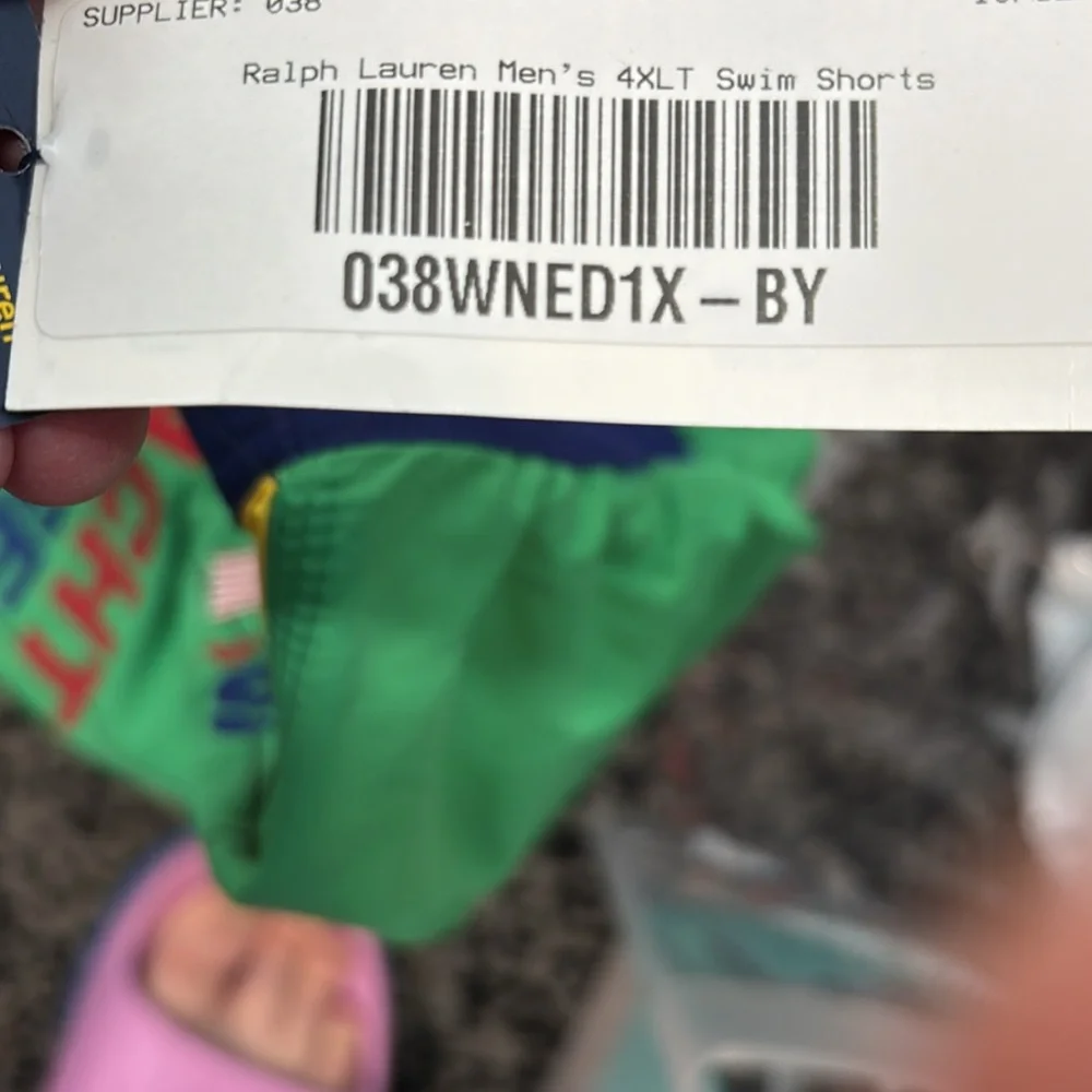 Polo Ralph Lauren Classic Red and Blue Block Board Shorts with Size 4XLT - Picture 7 of 8